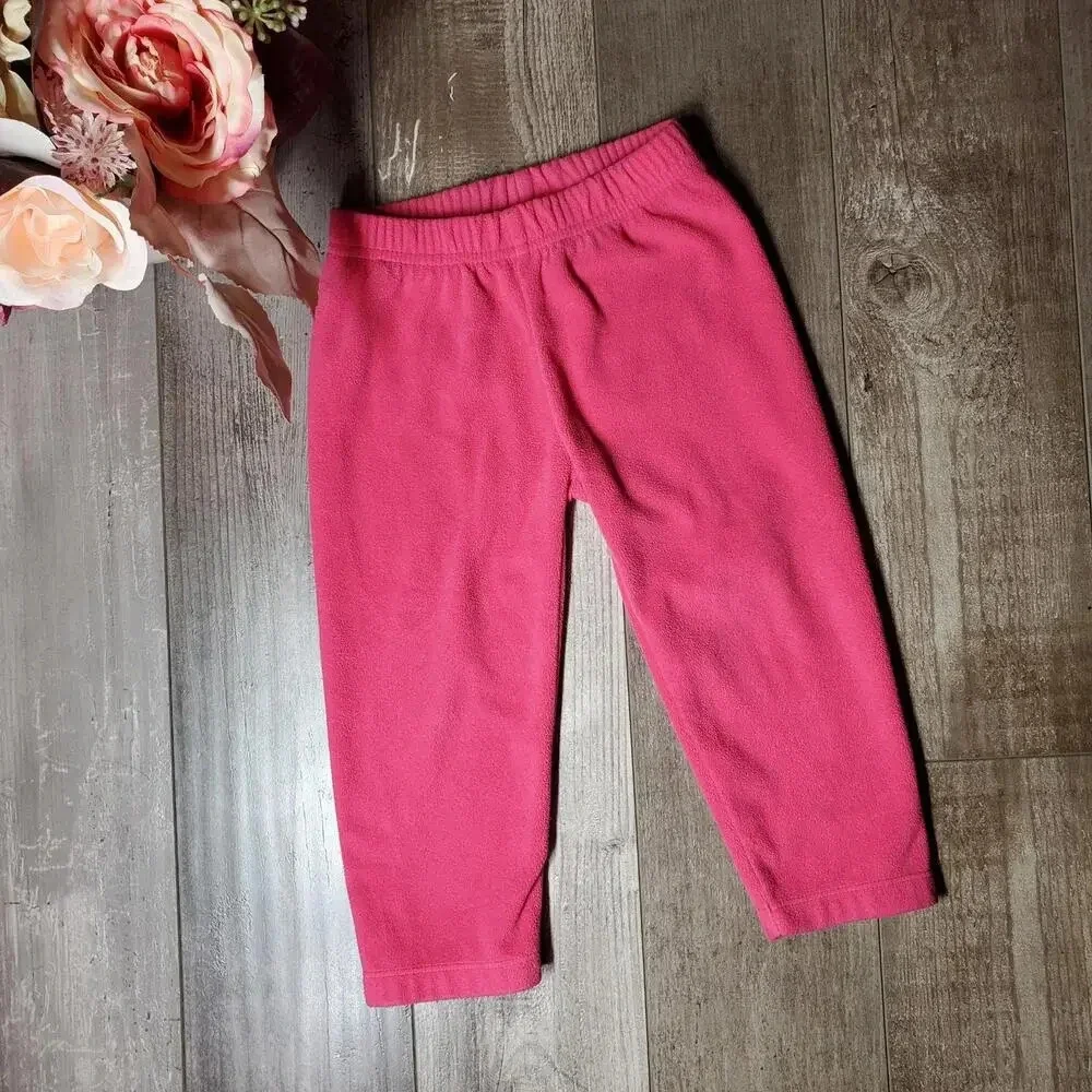 Carter's Size 18m Baby Toddler Girl Pink Barbiecore Fleece Pants NWOT